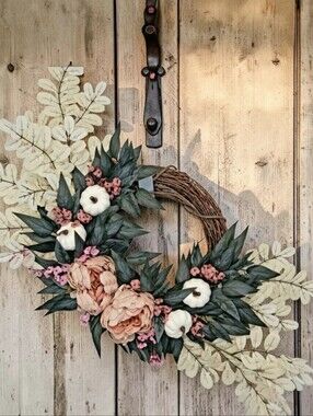Gorgeous pink fall wreath